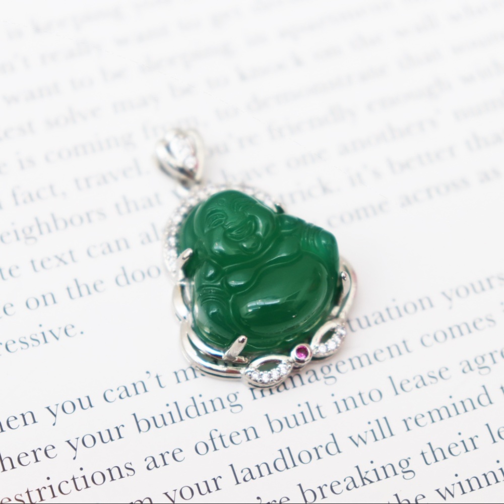 Stainless Steel Iced Out Buddha Pendant Necklace